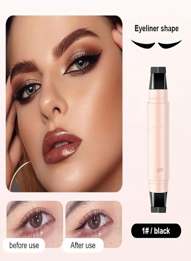 WEZOSHINET Waterproof Winged Eyeliner Stamp Pen, Dual Head Rotating Design, Quick-Dry, Long-Lasting, Smudge-Proof Liquid Eyeliner Pen for Beginners, Cat Eye Tool, Easy to Use for Everyday (Black) - Image 3