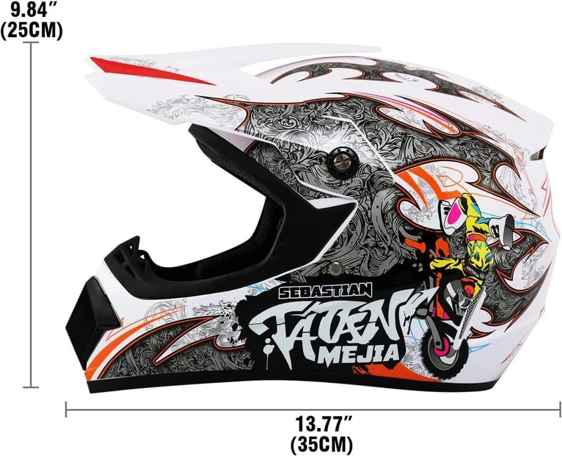 Senhill DOT Motocross Helmet with Goggles and Gloves - Unisex Offroad Helmet for Dirt Bike and ATV - Image 4