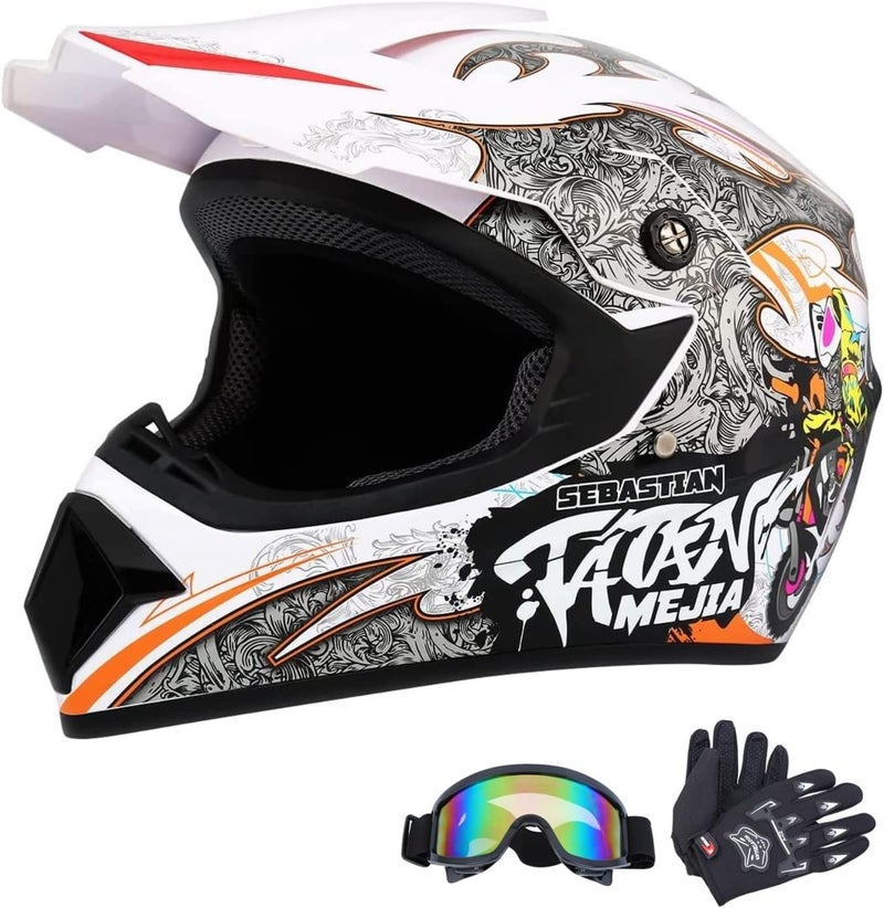 Senhill DOT Motocross Helmet with Goggles and Gloves - Unisex Offroad Helmet for Dirt Bike and ATV - Image 1
