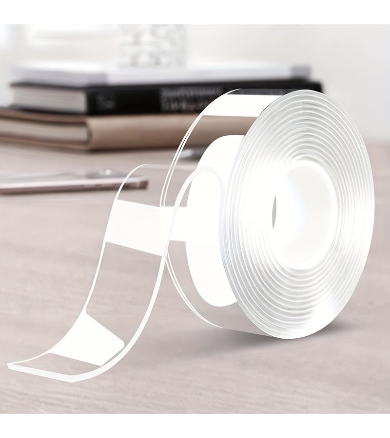 Extra Long Nano Double Sided Tape 1 Roll 1.18inch x 1181.1inch Durable Reusable Transparent Adhesive - Image 4
