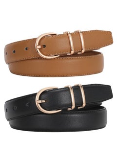 2 Pack Women Leather Belt For Jeans Fashion Ladies Belts For Pants Dresses With Gold Buckle - pzsku/Z062116957F2C971A95CDZ/45/_/1735566790/838347d2-7e19-46a3-892a-6f0ee1aa0527