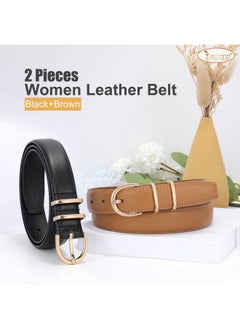 2 Pack Women Leather Belt For Jeans Fashion Ladies Belts For Pants Dresses With Gold Buckle - pzsku/Z062116957F2C971A95CDZ/45/_/1735566794/9b80f8bf-5343-4c43-ab19-05713baf25c6