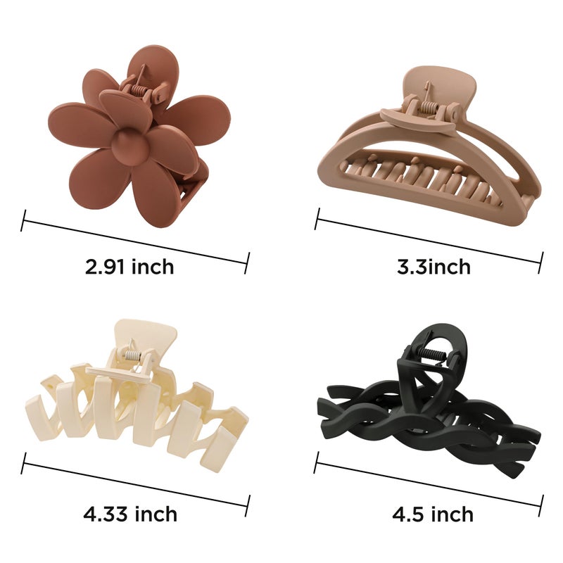 Sunolga 8PCS Hair Clips for Women, Flower Claw Clips for Thick Hair, Non-Slip Hair Accessories with Multi-Styles, Gradient Color Hair Clips and Variety Pack, Ideal for Girls - Image 2