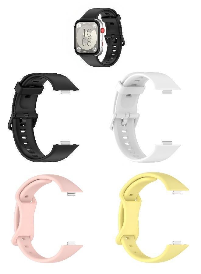 4 قطع من أحزمة ساعات هواوي Watch Fit 3/HUAWEI Watch Fit 4/Pro، سوار بديل من السيليكون - Image 1