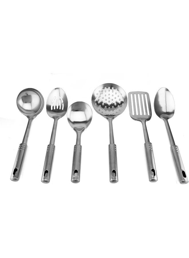 Berger Stainless Steel Kitchen Tools 10-Piece Set, Silver, Multifunctional Stainless Steel Kitchenware With Holder Stand  - Image 3