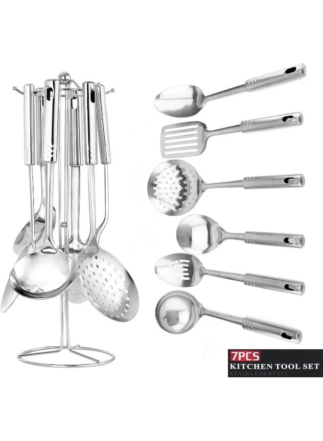 Berger Stainless Steel Kitchen Tools 10-Piece Set, Silver, Multifunctional Stainless Steel Kitchenware With Holder Stand  - Image 2