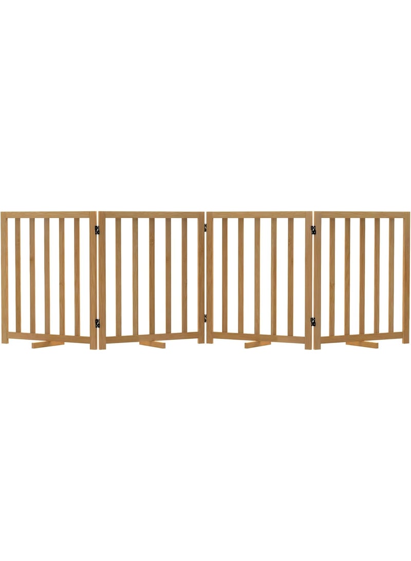 بوابة كلاب خشبية قائمة بذاتها وقابلة للتعديل - حاجز داخلي قابل للطي للحيوانات الأليفة للكلاب الصغيرة والمتوسطة - لا يتطلب التركيب، فاصل أنيق للغرف للمداخل والممرات والسلالم - Image 4