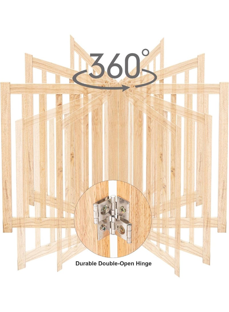 بوابة كلاب خشبية قائمة بذاتها وقابلة للتعديل - حاجز داخلي قابل للطي للحيوانات الأليفة للكلاب الصغيرة والمتوسطة - لا يتطلب التركيب، فاصل أنيق للغرف للمداخل والممرات والسلالم - Image 2