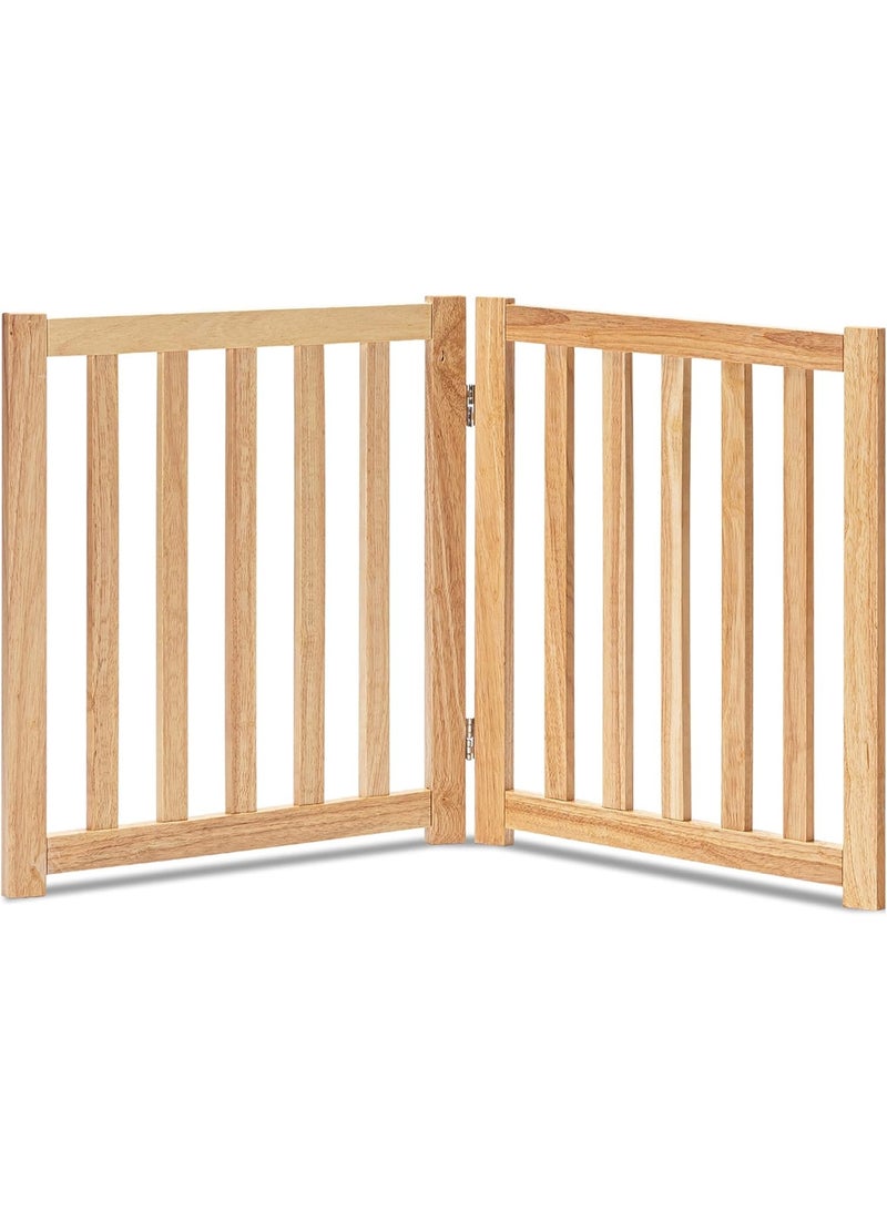 بوابة كلاب خشبية قائمة بذاتها وقابلة للتعديل - حاجز داخلي قابل للطي للحيوانات الأليفة للكلاب الصغيرة والمتوسطة - لا يتطلب التركيب، فاصل أنيق للغرف للمداخل والممرات والسلالم - Image 1