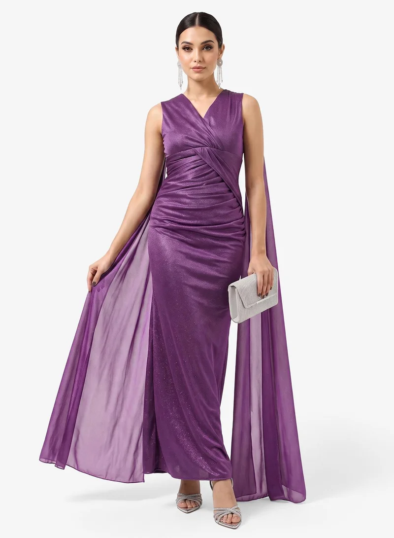 Khizana  Flare Sleeved Shimmer Dress for Women | Best Price UAE