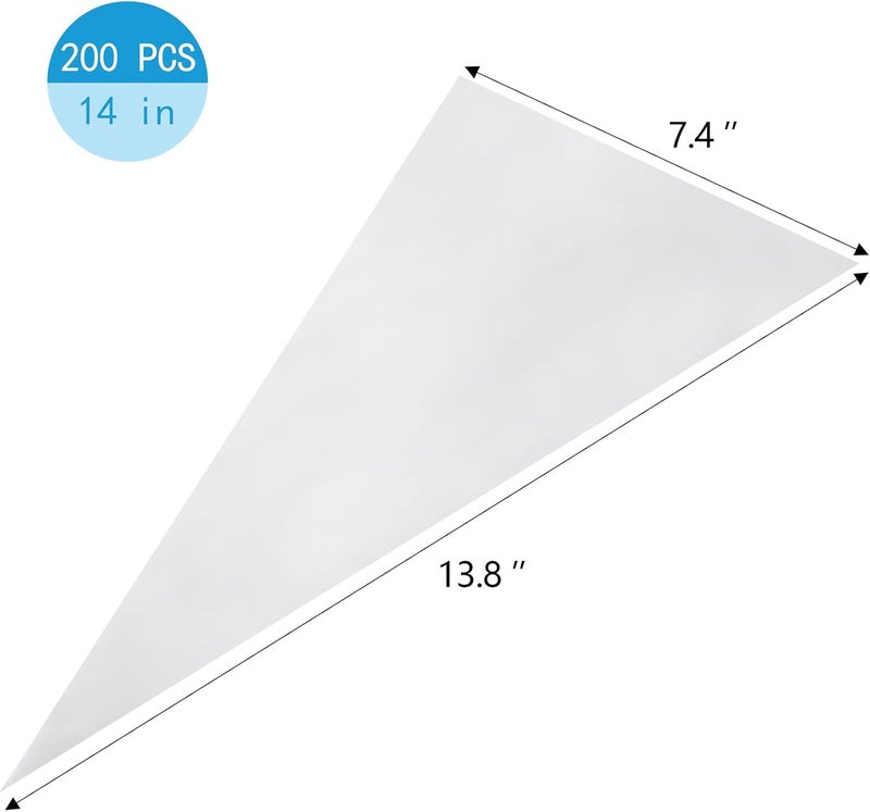 LoveBB 200 Pieces Disposable Piping Bags - 14 Inch, Anti Burst Pastry Bags, Tipless Piping Bags, Icing Bags, Frosting Bags, Piping Bag, Cookie Decorating Supplies - Image 2