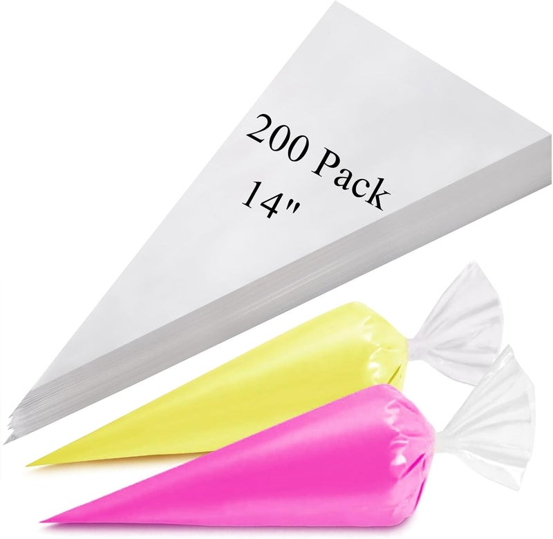 LoveBB 200 Pieces Disposable Piping Bags - 14 Inch, Anti Burst Pastry Bags, Tipless Piping Bags, Icing Bags, Frosting Bags, Piping Bag, Cookie Decorating Supplies - Image 1