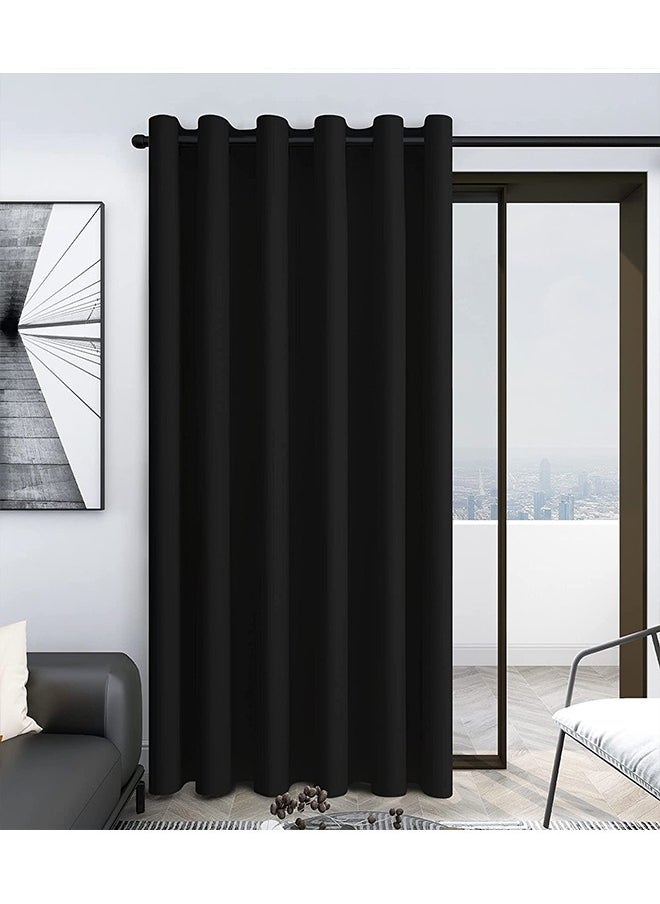 Arabest - Room Divider Blackout Curtains Thermal Insulated Decor Grommet Blackout Drapes for Bedroom Dining Studio Office Black 200x270/200x240/200x200cm - Image 1