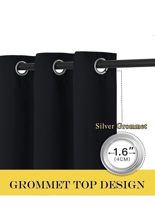 Arabest - Room Divider Blackout Curtains Thermal Insulated Decor Grommet Blackout Drapes for Bedroom Dining Studio Office Black 200x270/200x240/200x200cm - Image 1
