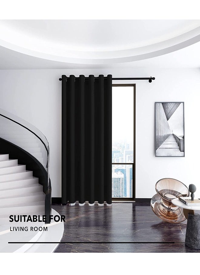 Arabest - Room Divider Blackout Curtains Thermal Insulated Decor Grommet Blackout Drapes for Bedroom Dining Studio Office Black 200x270/200x240/200x200cm - Image 1