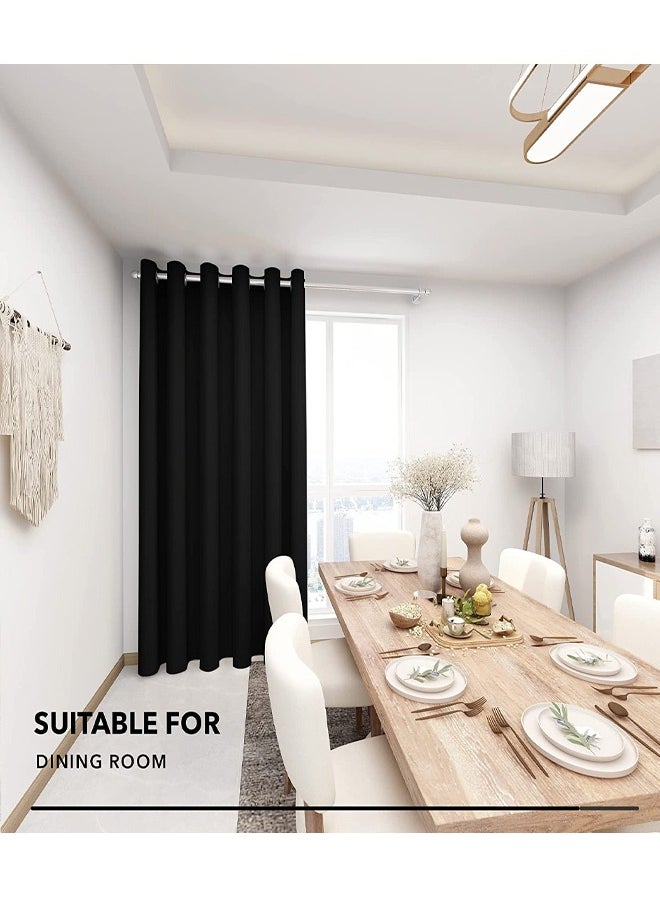 Arabest - Room Divider Blackout Curtains Thermal Insulated Decor Grommet Blackout Drapes for Bedroom Dining Studio Office Black 200x270/200x240/200x200cm - Image 1