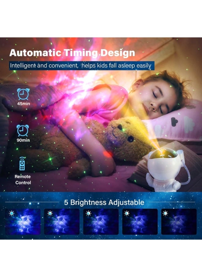 Night Star Projector Lamp with Timer and Remote Control, 360 Degree Adjustable Astronaut Design, Galaxy Nebula Pattern, Suitable for Kids and Adults Bedrooms, Playroom and Parties