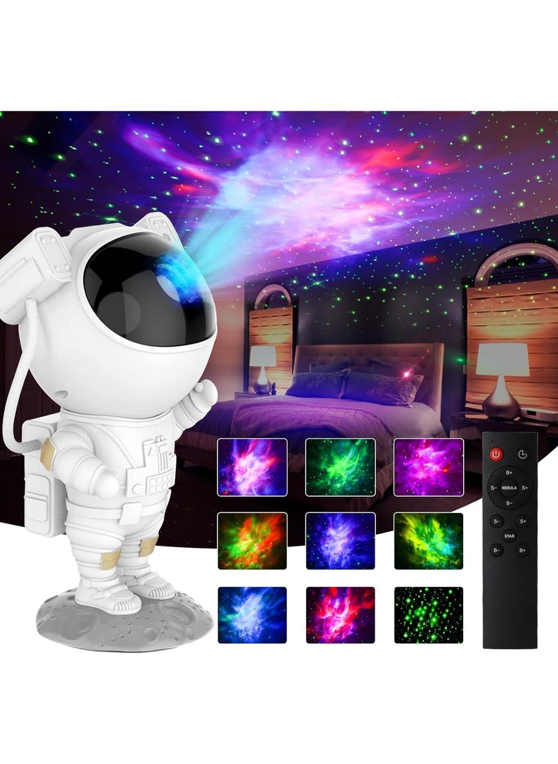 Night Star Projector Lamp with Timer and Remote Control, 360 Degree Adjustable Astronaut Design, Galaxy Nebula Pattern, Suitable for Kids and Adults Bedrooms, Playroom and Parties