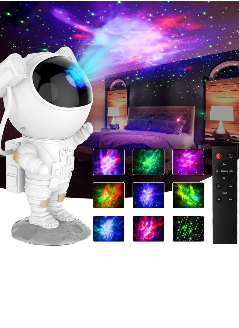 Night Star Projector Lamp with Timer and Remote Control, 360 Degree Adjustable Astronaut Design, Galaxy Nebula Pattern, Suitable for Kids and Adults Bedrooms, Playroom and Parties