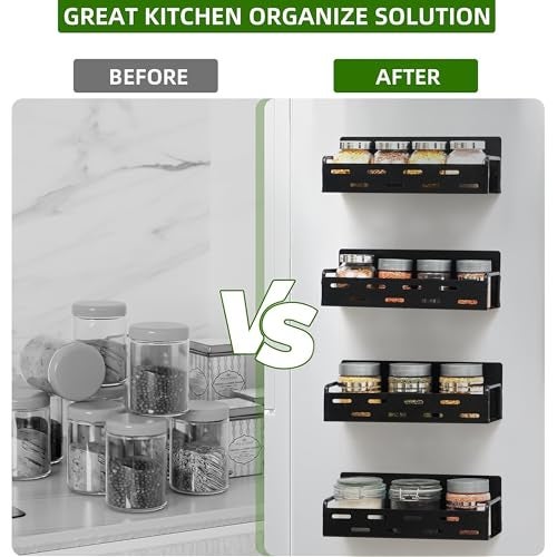 Livzing 2Pcs Magnetic Shelf for Fridge - Magnetic Spice Rack For Refrigerator - Fridge Side Storage Rack - Kitchen Organizer Rack - Floating Shelves for Washing Machine, Microwave Oven (26x11X9 cm) - Image 5