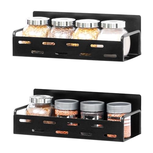 Livzing 2Pcs Magnetic Shelf for Fridge - Magnetic Spice Rack For Refrigerator - Fridge Side Storage Rack - Kitchen Organizer Rack - Floating Shelves for Washing Machine, Microwave Oven (26x11X9 cm) - Image 2
