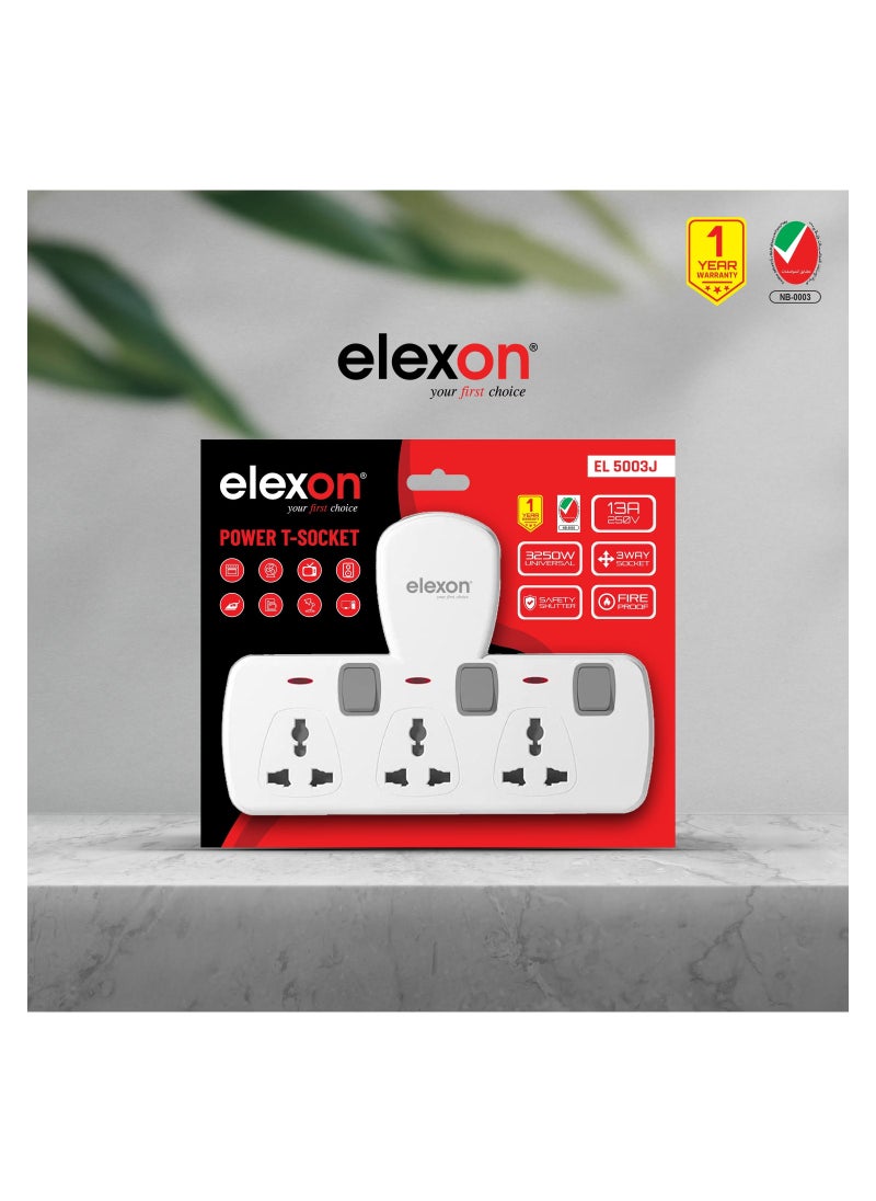 elexon 3Way Power T Socket  - Image 1