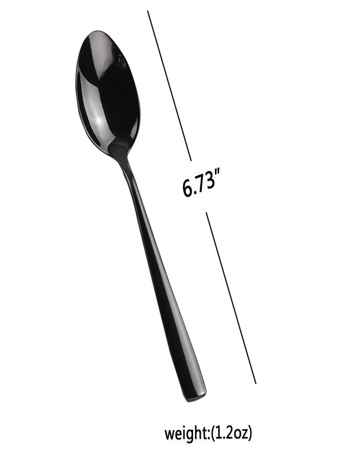 Teyyvn 12-Piece Black Stainless Steel Dessert Spoons - Image 2
