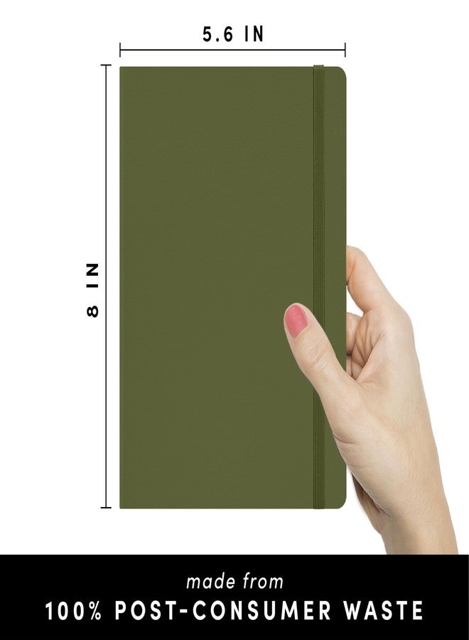 PAPERAGE Recycled Lined Journal Notebook, (Olive), 160 Pages, Medium 5.6 inches x 8 inches - 100 GSM Thick Paper, Hardcover - Image 2