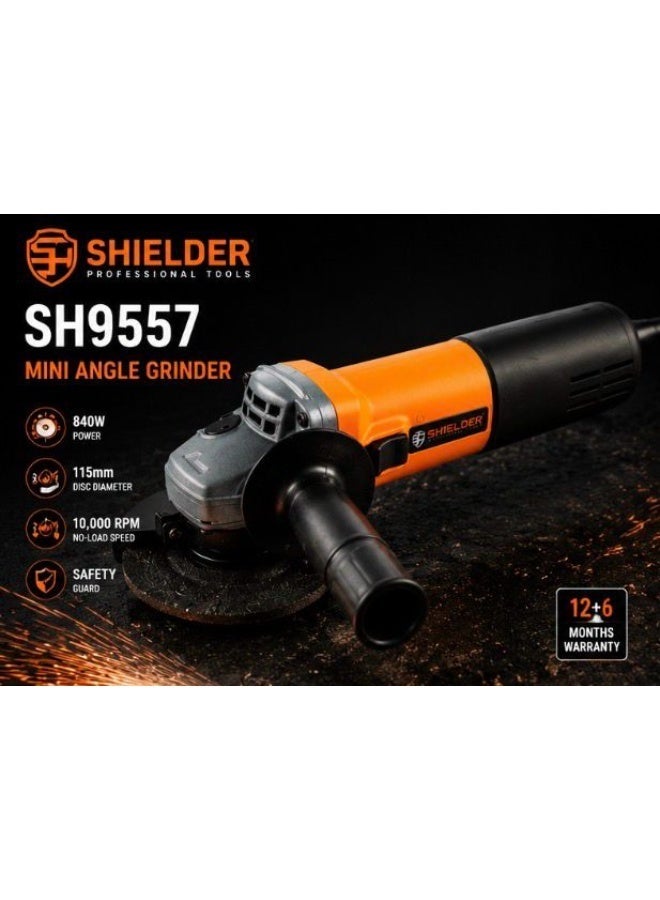 Shielder Professional Angle Grinder Shielder SH-9557 840W 115mm Electric Mini Grinder Metal Cutting and Grinding Power Tool - Image 1