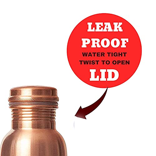 KC Pure Copper Peacock Designer Water Bottle with Advanced Leak Proof Protection, Ayurveda and Yoga Health Benefits. (1000ml, 1Unit, Pack of 1) - Image 3