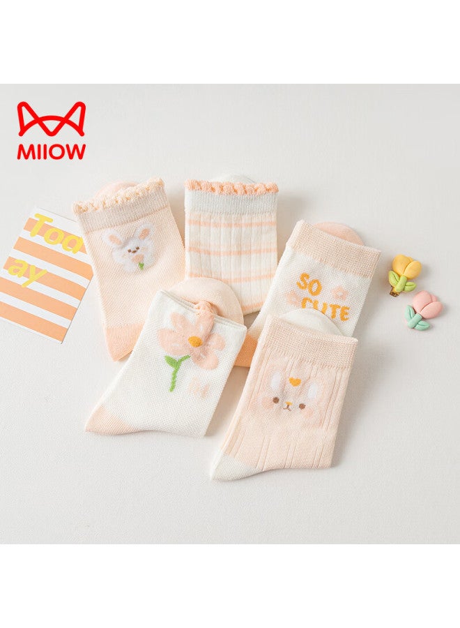 MIIOW Children's Socks For Girls , Summer Thin Mid-calf Socks, Baby Girl Casual Socks - Image 3