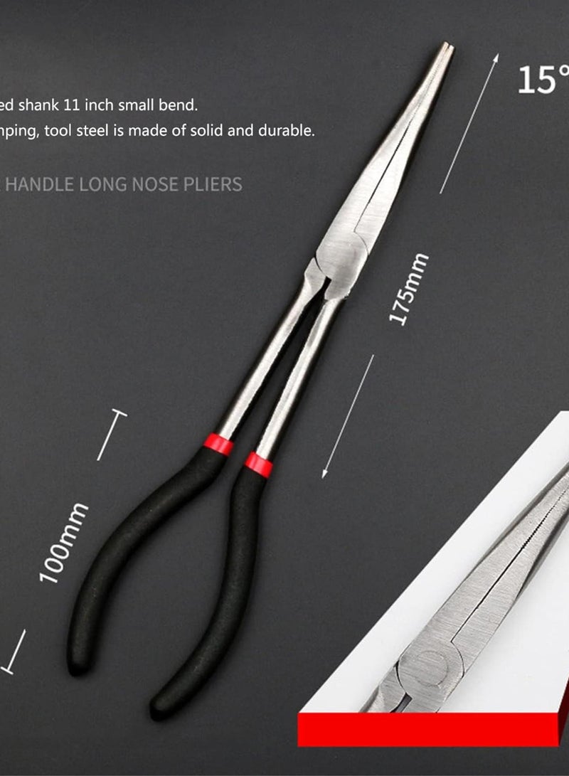 GGOOT 11" Extra Nose Pliers 45/25 Degree Straight Needle Bent Multitool Hand Tool Antirust Hardware - Image 5