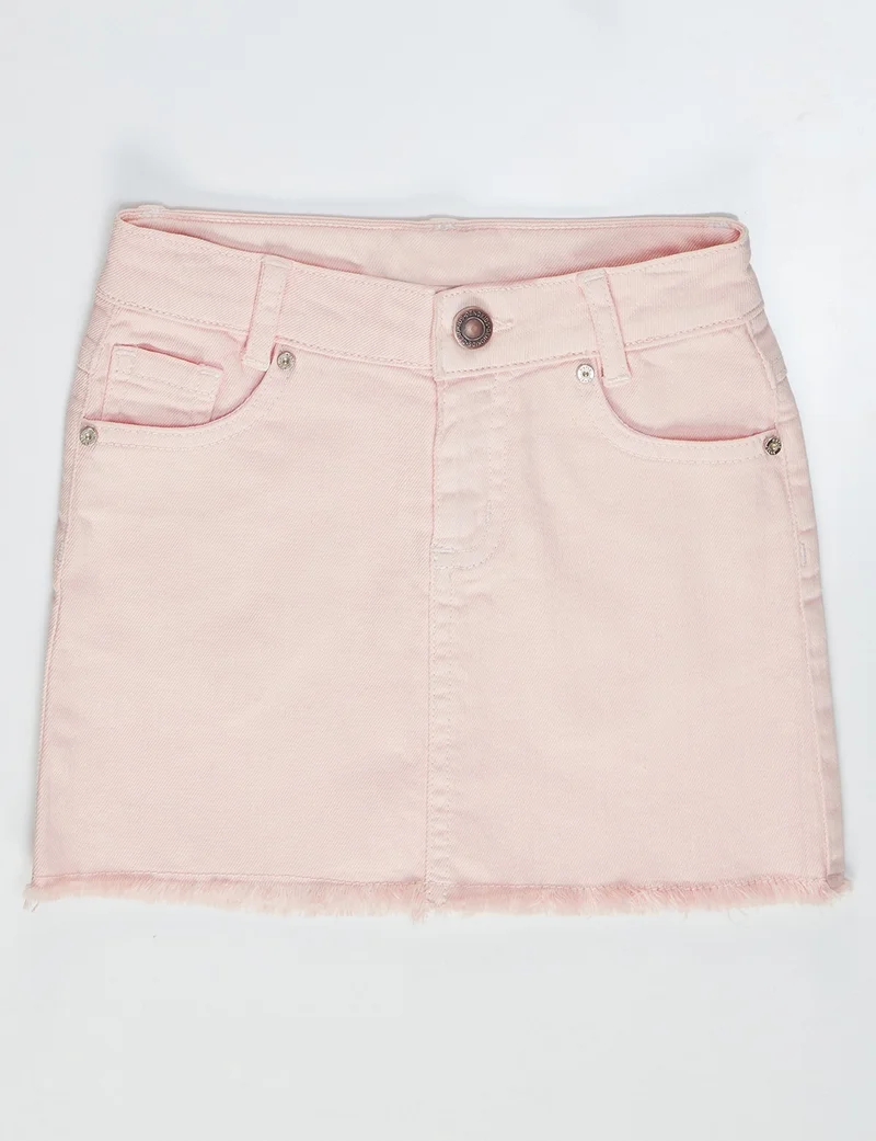 Denokids Pink Denim Mini Girl Skirt