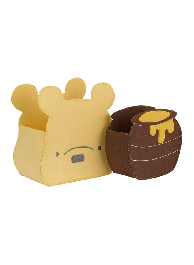 NoJo Disney Winnie The Pooh and Hunny Pot Yellow and Brown Two Piece Felt Storage Caddy - 1 Large, 1 Small - Image 2