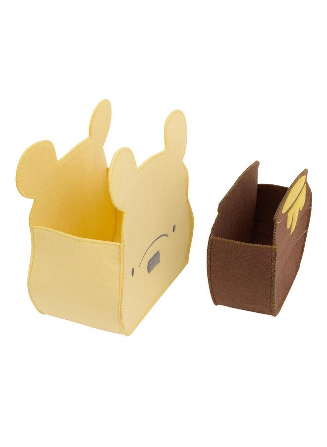 NoJo Disney Winnie The Pooh and Hunny Pot Yellow and Brown Two Piece Felt Storage Caddy - 1 Large, 1 Small - Image 3