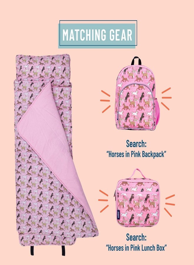 Wildkin Nap Mat With Pillow Daycare And Preschool Designed To Fit On A Standard Cot Patterns Coordinate With Our Lunch Boxes And Backpacks Wildkin Nap Mats Horses in Pink - Image 3