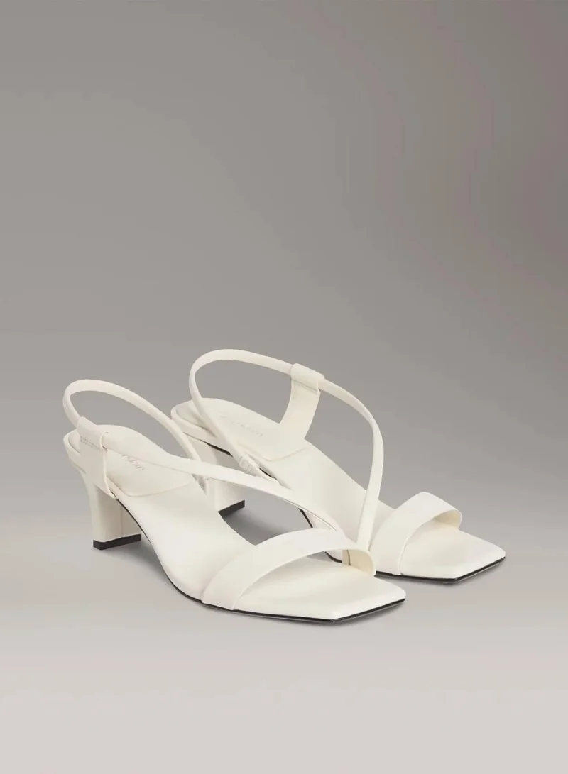 Calvin Klein Tofu Leather Heeled Sandals for Women | Best Price UAE