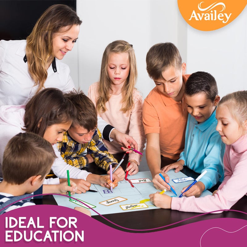 Availey. أفايل 48 قطعة (3.2 × 1.2 بوصة) - ملصقات مغناطيسية قابلة للمسح بحدود ملونة - شرائح قابلة لإعادة الاستخدام للفصول الدراسية، المنزل، المكتب، المرآب، الثلاجة، بطاقات فارغة قابلة للكتابة والمسح، بطاقات أسماء، خزائن الطلاب، الرفوف - Image 5