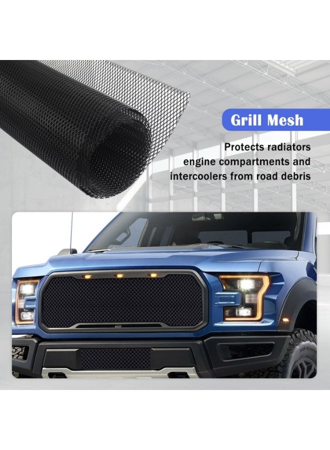 Trimmable Car Grill Mesh,Aluminum Alloy Automotive Grilles,Universal Mesh Grill Insert Fits for Front Bumper Hood Air Vents Spoiler Automotive Exterior Accessories - Image 3
