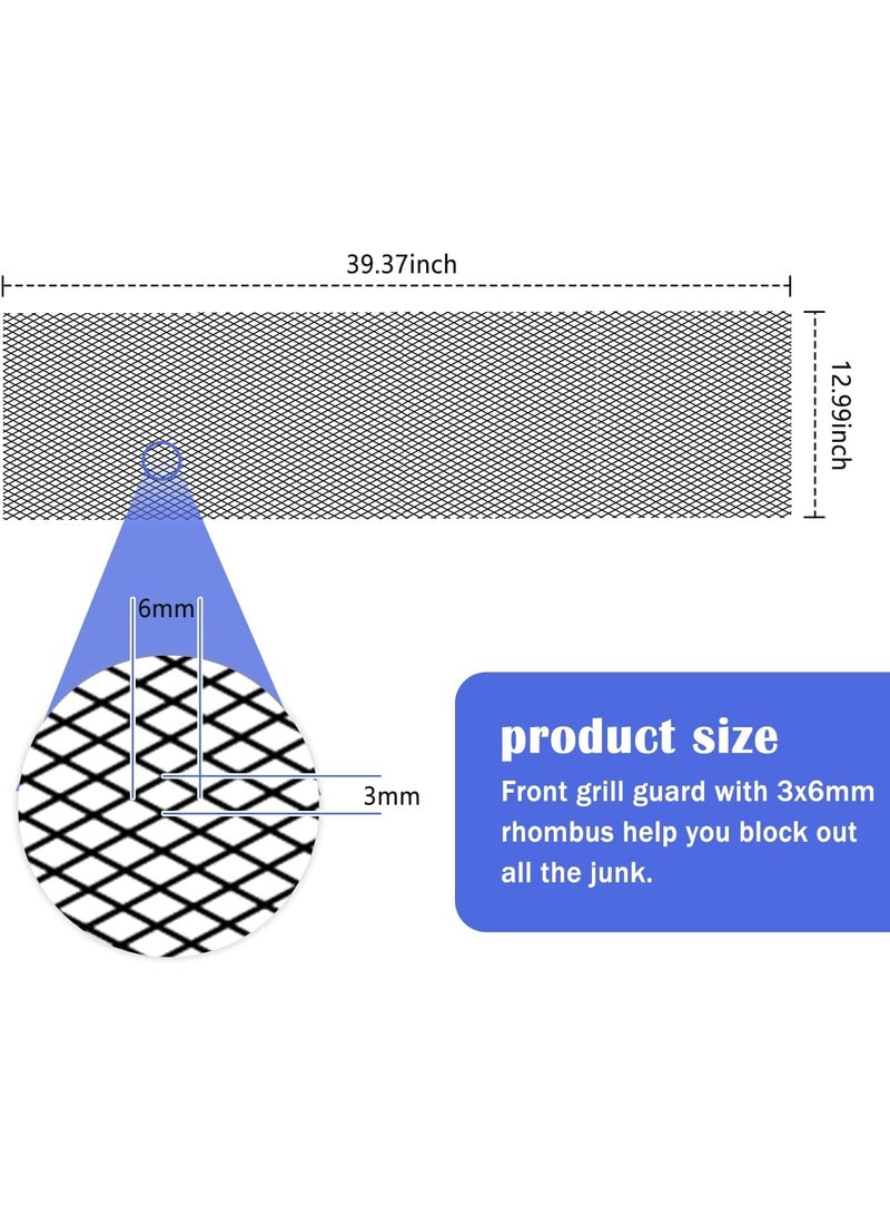 Trimmable Car Grill Mesh,Aluminum Alloy Automotive Grilles,Universal Mesh Grill Insert Fits for Front Bumper Hood Air Vents Spoiler Automotive Exterior Accessories - Image 2