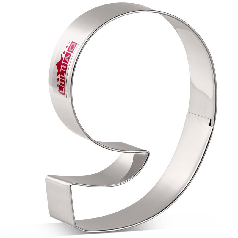 LILIAO LILIAO Number 9 Cookie Fondant Biscuit Cutter for Birthday/Anniversary/Special Day - 2.7 x 3.6 inches - Stainless Steel - Image 1