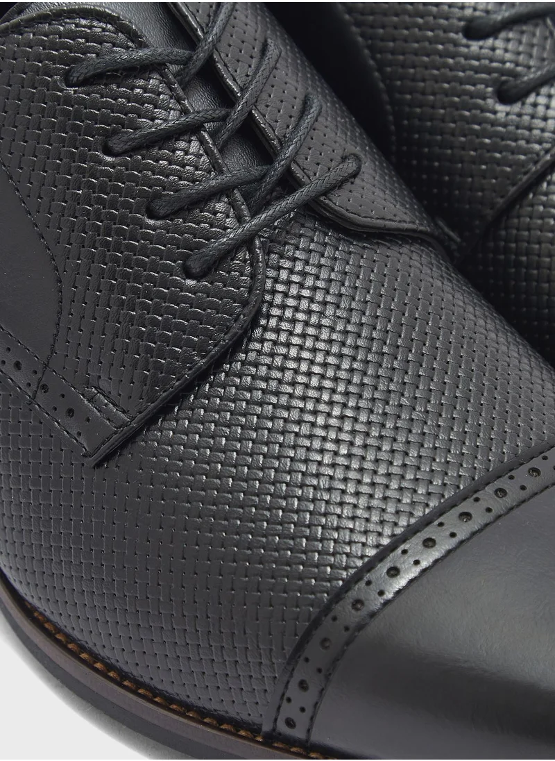 Robert Wood Emboss Textured Formal Lace Ups