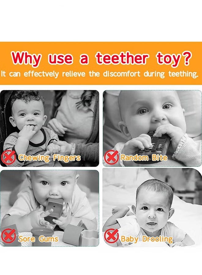 Betaoby Silicone Baby Teether Toy, TV Remote Control Shape Teething Relief Toy for Infants, Soft Sensory Chew Teether for Babies and Toddlers,Newborn must haves - Image 3