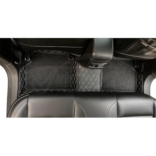 AutoZing® Luxury 7D Car Floor Mat Full Set for Hyundai i20 (2014 to 2019), 7 Layer Protection Mats, Luxury Leather with Noodle/Curly Car Foot Mat with Heal Pad, Anti-Skid & Waterproof (Black) - Image 4