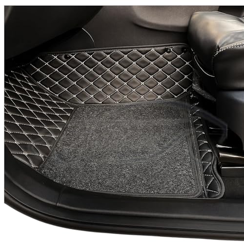 AutoZing® Luxury 7D Car Floor Mat Full Set for Hyundai i20 (2014 to 2019), 7 Layer Protection Mats, Luxury Leather with Noodle/Curly Car Foot Mat with Heal Pad, Anti-Skid & Waterproof (Black) - Image 3