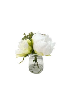 Pan Home Peony Flower Arrangement H16cm   White 