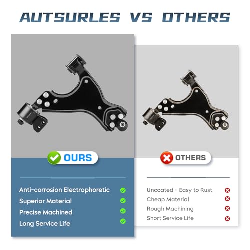 Autsurles Front Lower Control Arm with Ball Joint Assembly + Sway Bars Outer Tie Rods Suspension kit for Buick Enclave 2008-2017 for Chevrolet Traverse 2007-2016 GMC Acadia Saturn Outlook K621231 K621232 - Image 3