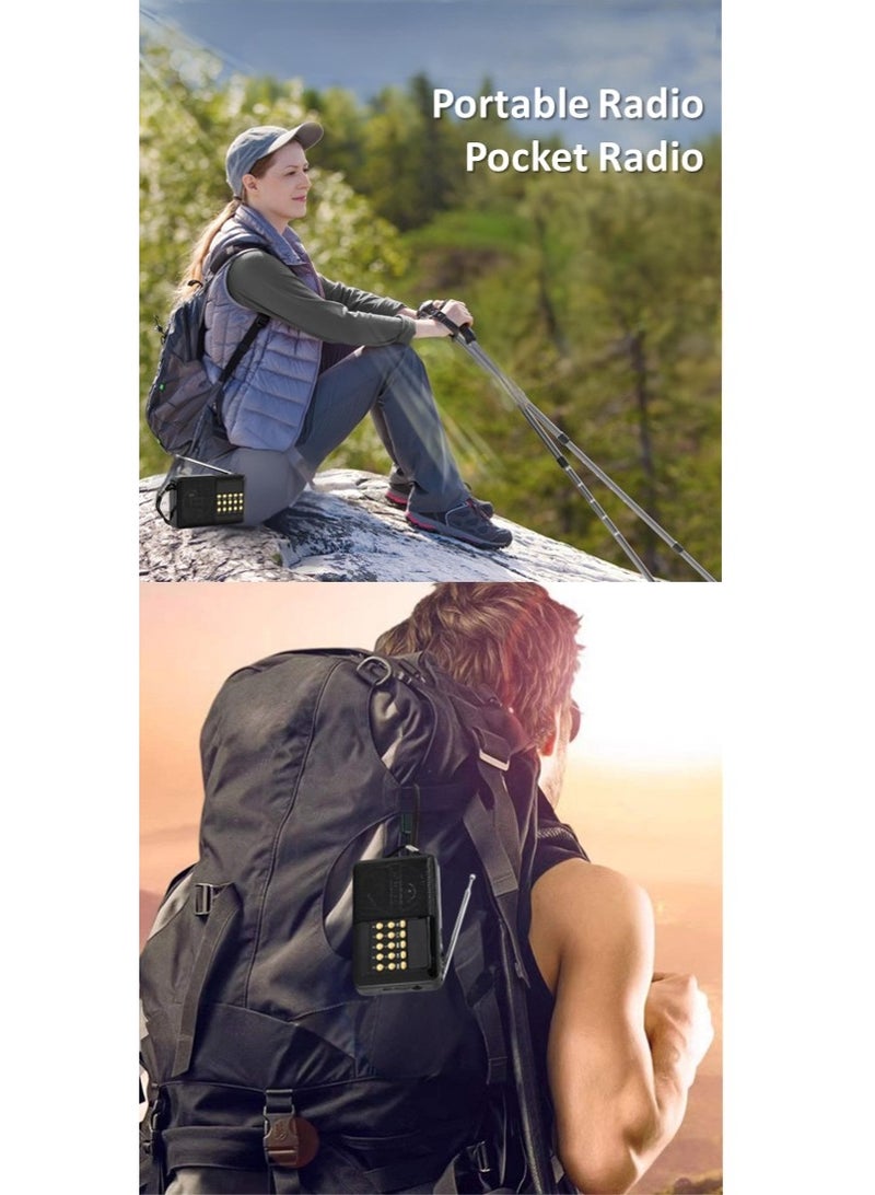 Bluetooth Portable Radio & Digital Selects Music Player with USB/TF/BT, Bulit-In Rechargeable Battery FM Radio Pocket Radio, Large LED Display, Multiple Playback Modes, High Sound Quality - Image 5