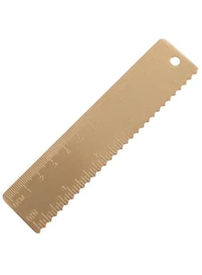 Brass Ruler 12cm Double Scale Metal Measuring Tool Inch and Centimeter Vintage Design - Image 1