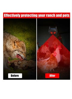 Generic Solar Powered Animal Repeller Predator Eye Animal Deterrent Devices with Red LED Lights Waterproof Skunk Deer Coyote Fox Rac Animal Repellent for Garden Yard Farm Chicken Coop (2 Pieces )  - Image 2